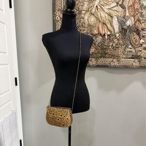 Crossbody Bag Womens Mini Gold Metal Floral Chain Strap Evening Purse Boho